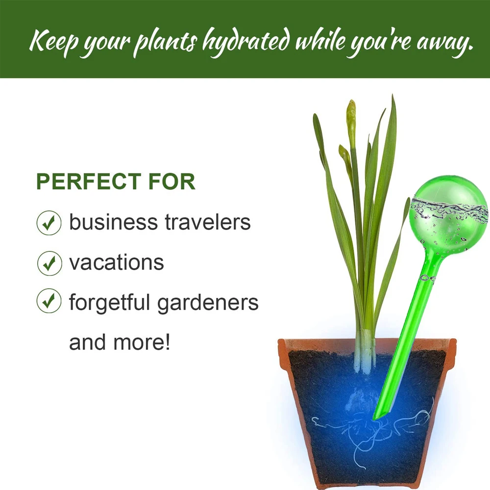 Plant Waterer 3Pc Automatic Plant Watering Bulbs Self Watering Globe Balls Water Device Drip Irrigation System for Garden Flower Plants