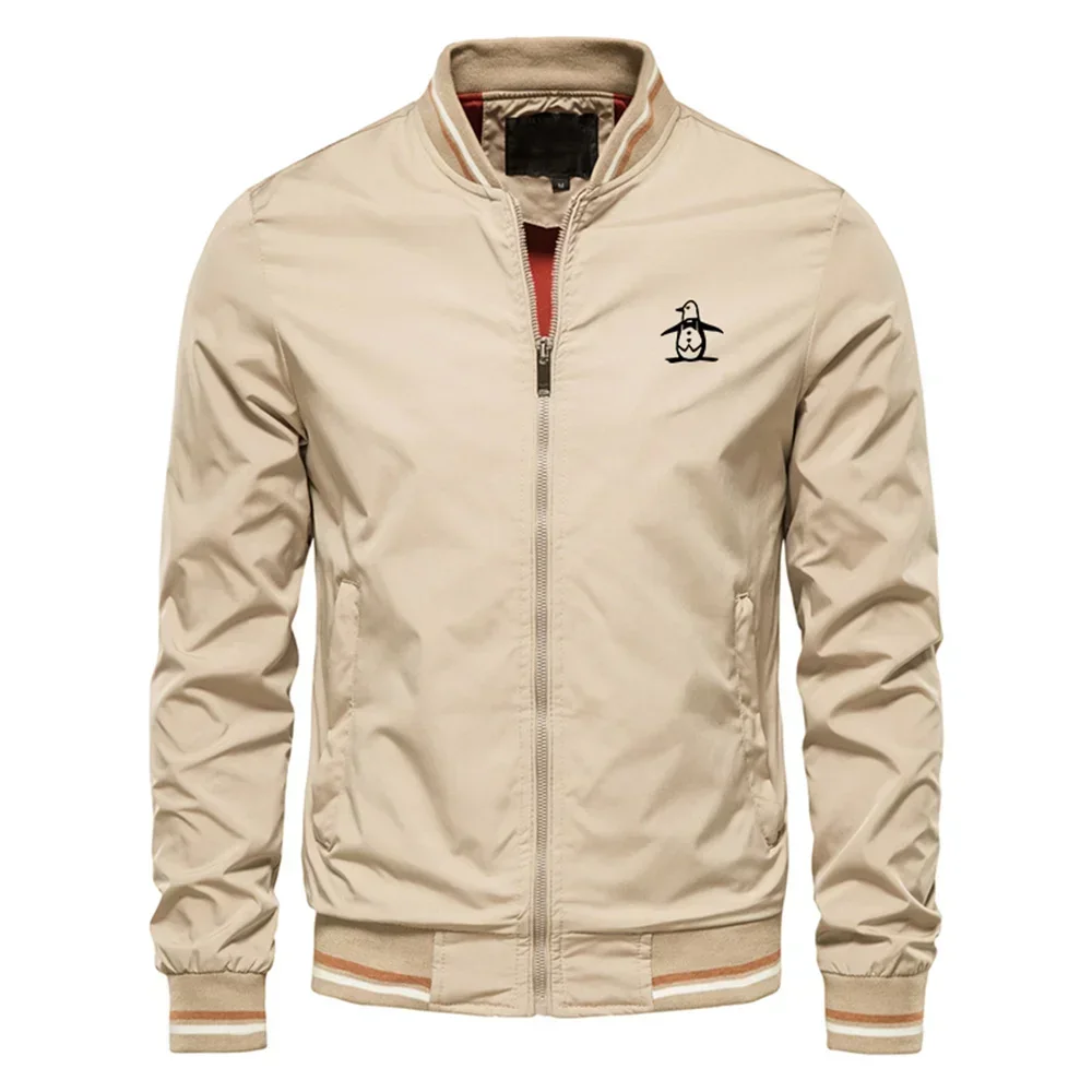 Men's Stand Up Collar Jacket Zipper Sportswear Spring and Autumn Fashion Men's Outdoor Casual Zipper Jacket