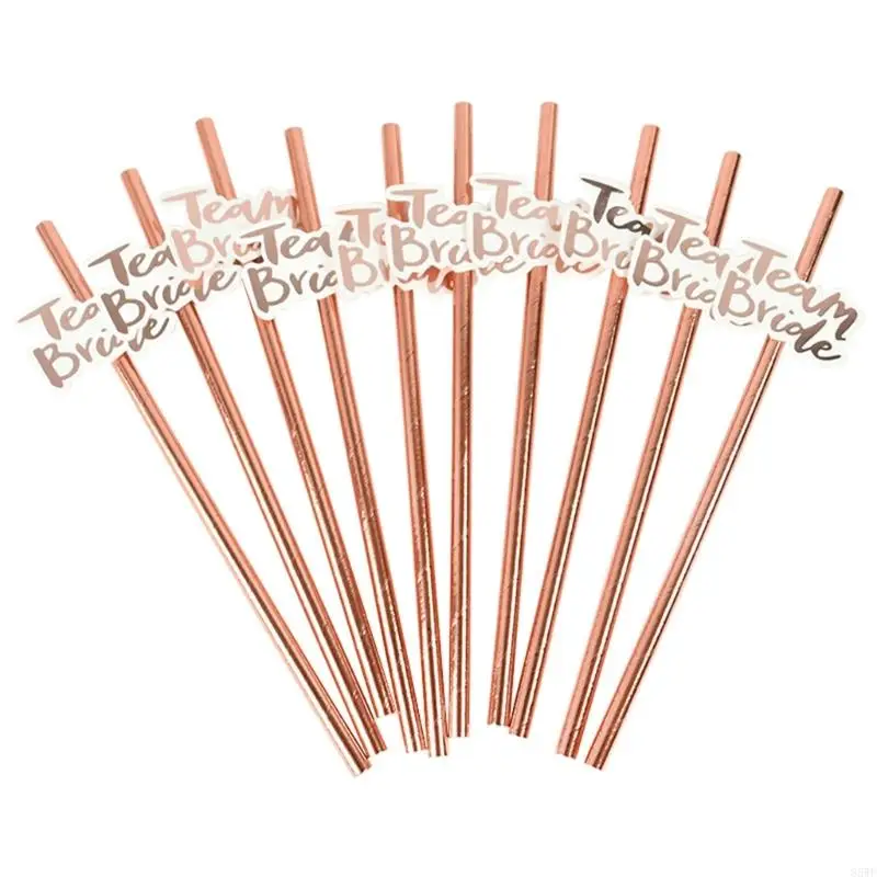 85WF Pack of 12 Team Bride Drinking Paper Straws Birthday Bridal Shower Accessories