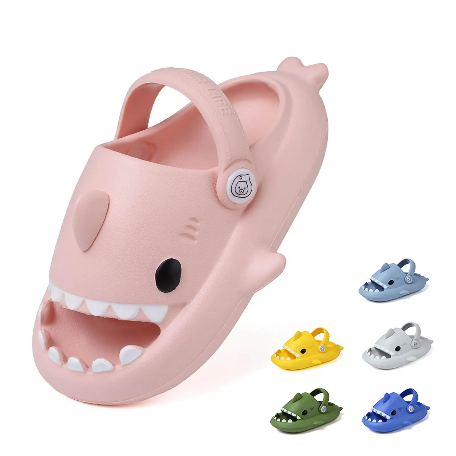 KIDMI Kids Shark Cloud Slides Cartoon Boys Girls Slip On Sandals Soft Toddler Beach Slippers Pool Shower Shoes Cushioned Shoes 4