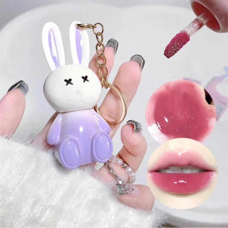 Cute Rabbit Lip Gloss Keychain 6 Colors