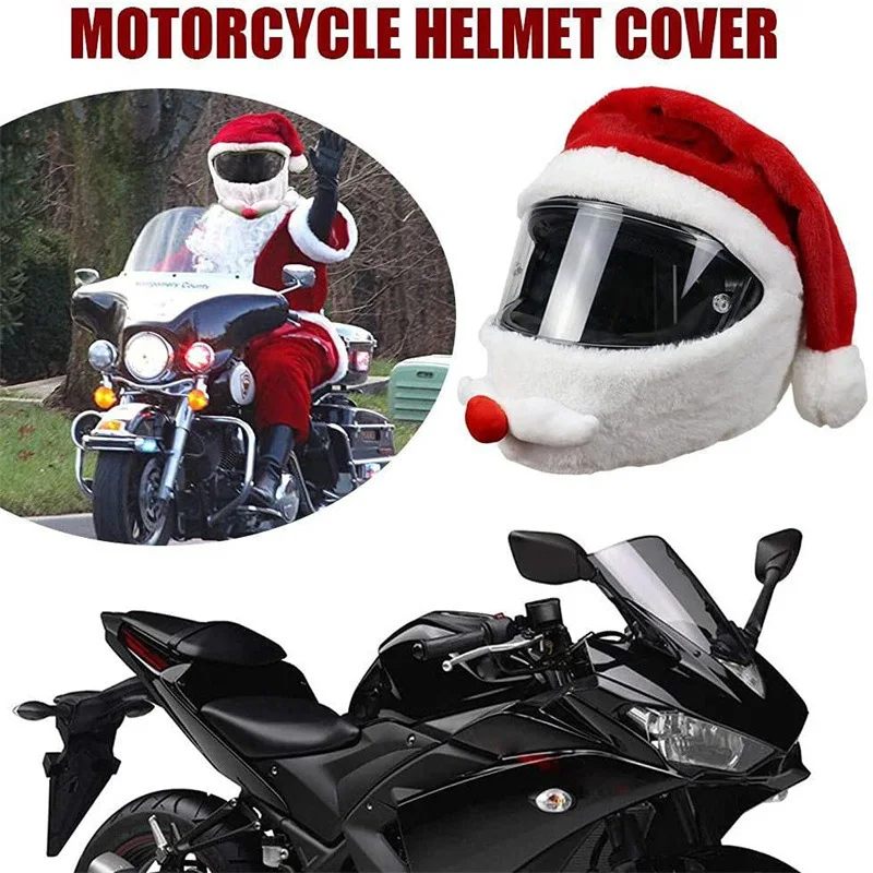 Motorcycle Helmet Cartoons Plush Helmet Protective Cover Helmet Full Face Covers For Outdoor Fun Personalized Helmets Christmas