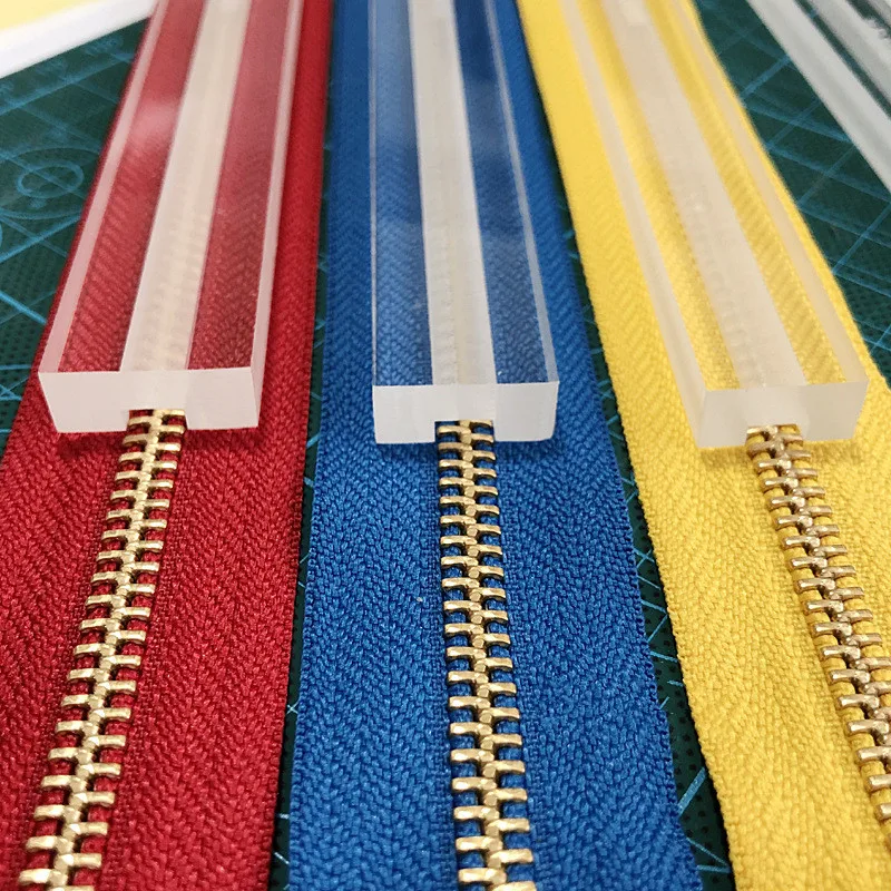 1Pcs Acrylic Template Sewing Accessories for Leather 3# 5# Zipper Glue Leak Proof Acrylic Ruler Leather Sewing Kit