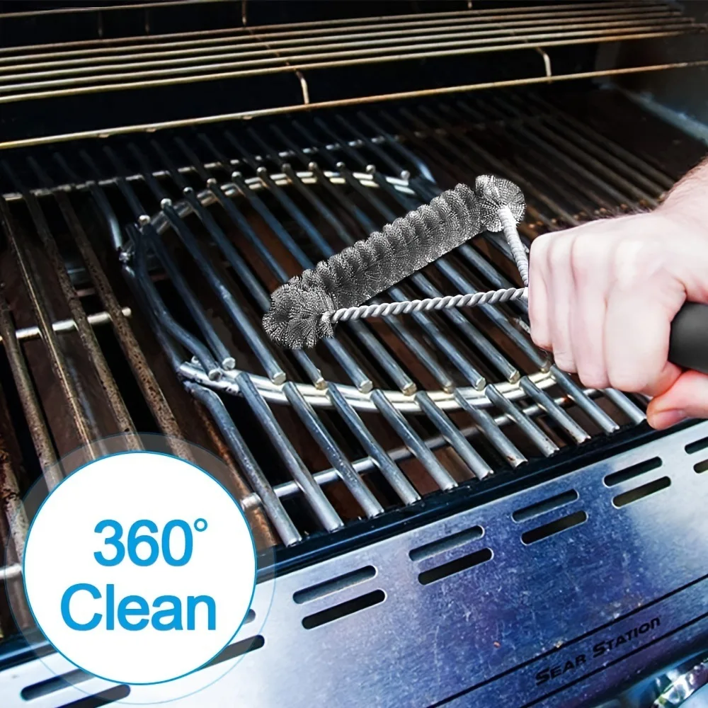 Barbecue Cleaning Tools Barbecue Grill BBQ Brush Clean Tool Grill Accessories Stainless Steel Bristles Non-stick Cleaning Brushes Barbecue Accessories