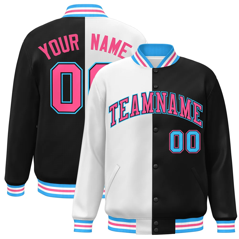 

Freecustom Custom Men's Varsity Baseball Jacket Casual Letterman Bomber Split Jackets Personalized Stitched Name Number