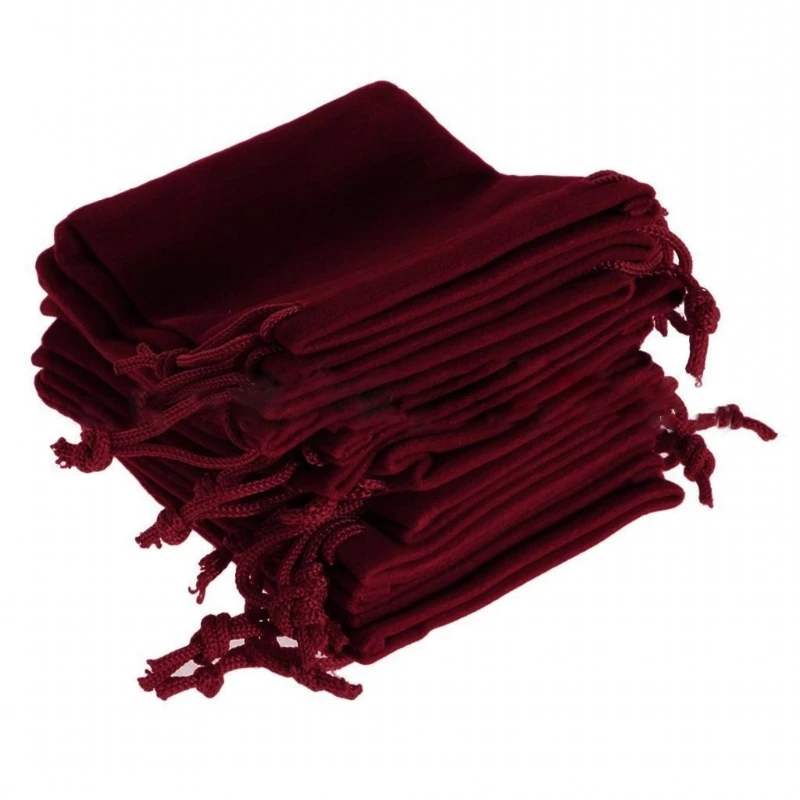 

10 Pcs Small Dices Drawstring Bag Velvets Jewelry Bag Tarot Rune Bag H58D