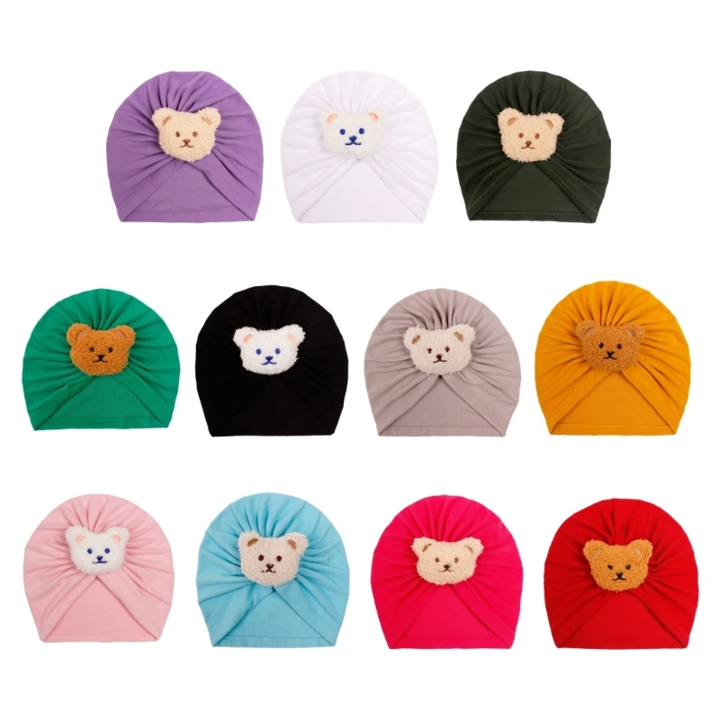 

Bear Baby Turban Newborn Hospital Hat Cotton Toddler Nursery BeanieHeadwrap