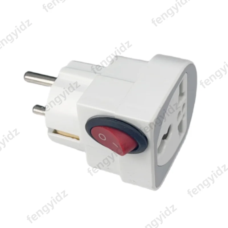Fengyi Schuko 접지 남성 플러그 스위치 전기 여행 플러그 변환기 AC100 250V 10A/16A 플러그 및 소켓 스위치 켜기/끄기