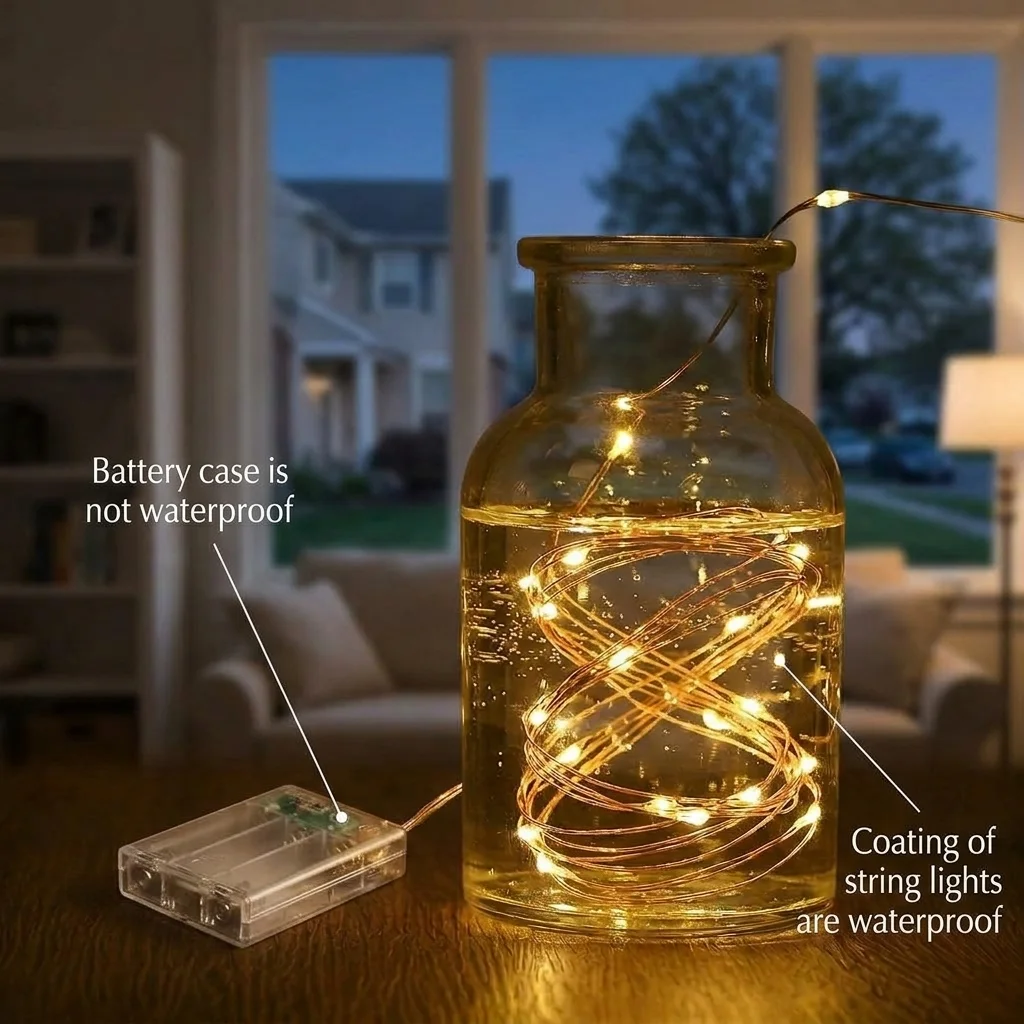 Enchanting LED Fairy String Lights - Battery Powered, Various Color Options, Ideal for Indoor and Outdoor Decor