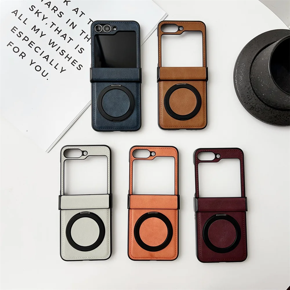Rotating Magnetic Leather Case with Shockproof Protection
