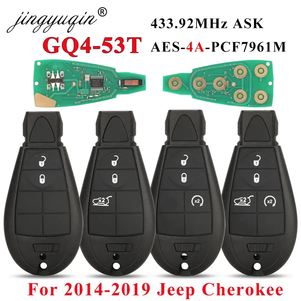 Enhanced 4-Button Remote Car Key with 433MHz Frequency and PCF7961M 4A Chip