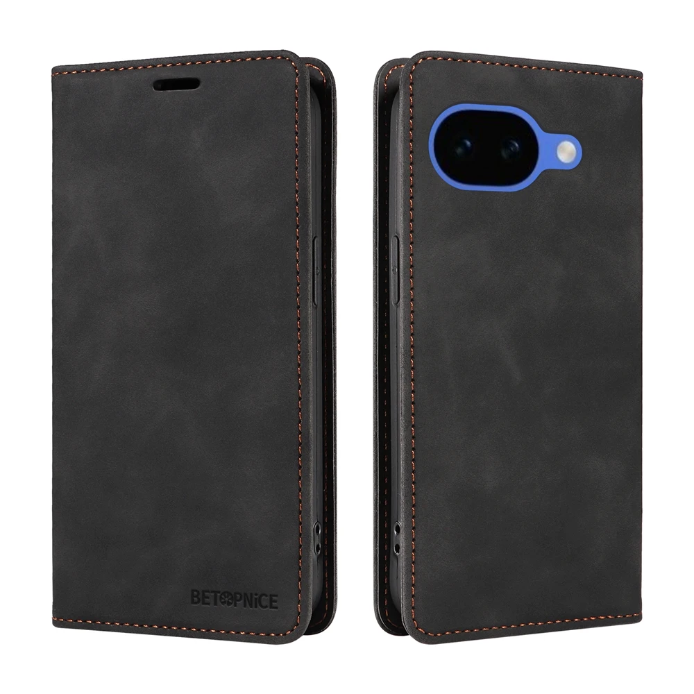 RFID Blocking Magnetic Wallet Case - Premium Flip Cover with Stand and Card Slots