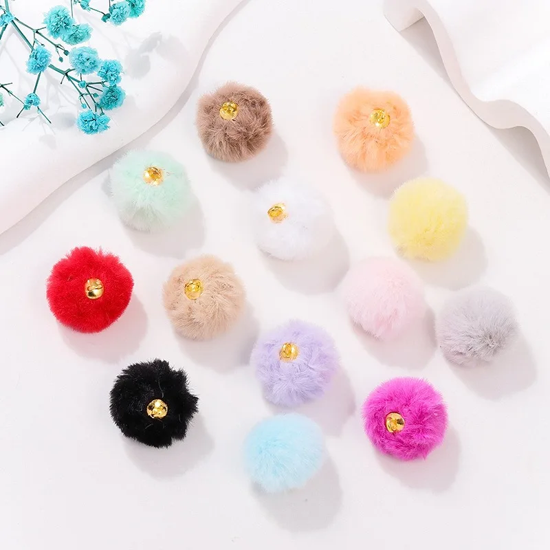 

10pcs 20MM Imitation Rabbit Hair Fur Covered Ball Beads Charms DIY Pompom Beads DIY Pendant Earrings Jewelry Making Accessory