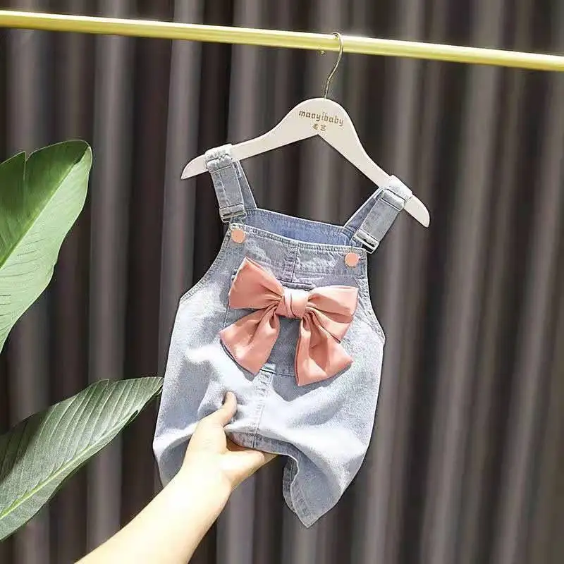 

0 2 4 6 Y Children's Sling Dress Summer Clothing Girls Baby Denim Suspender Dress Little Girls Bow Princess Denim Skirt