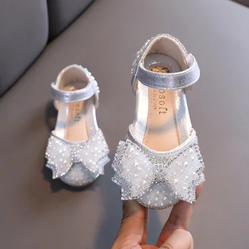 Summer Girls Flat Princess Sandals Fashion Sequins Bow Rhinestone Baby Shoes Kids Shoes For Party Wedding Party Sandals E618 1