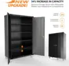 Upgraded Wide & Deep Garage Storage Cabinet, Metal Storage Cabinet w/Pegboards, Wheels, Locking Doors and Adjustable Shelves 4