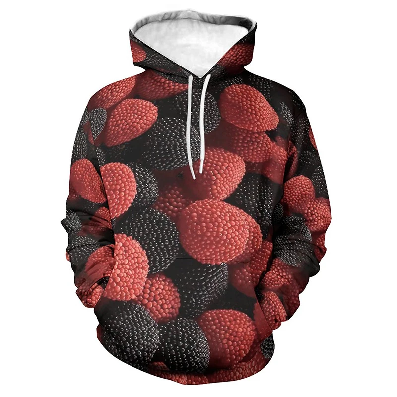 thumbnail image 1 of Sudadera con capucha con estampado 3D de frutas de limón, fresa y naranja para hombre, sudaderas informales holgadas de talla grande, ropa para hombre, 1 of 4