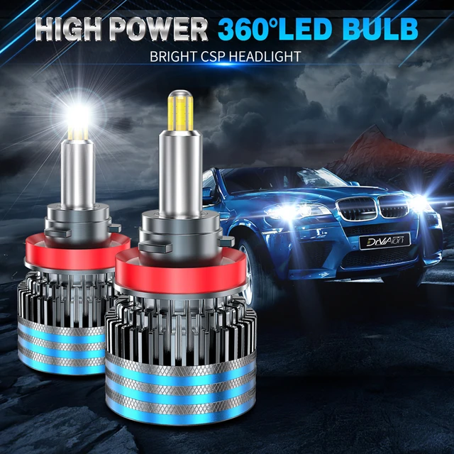 2pcs/lot Mini Led Car Lights, H1 H4 H7 H8 H9 H11 9005 9006 9012