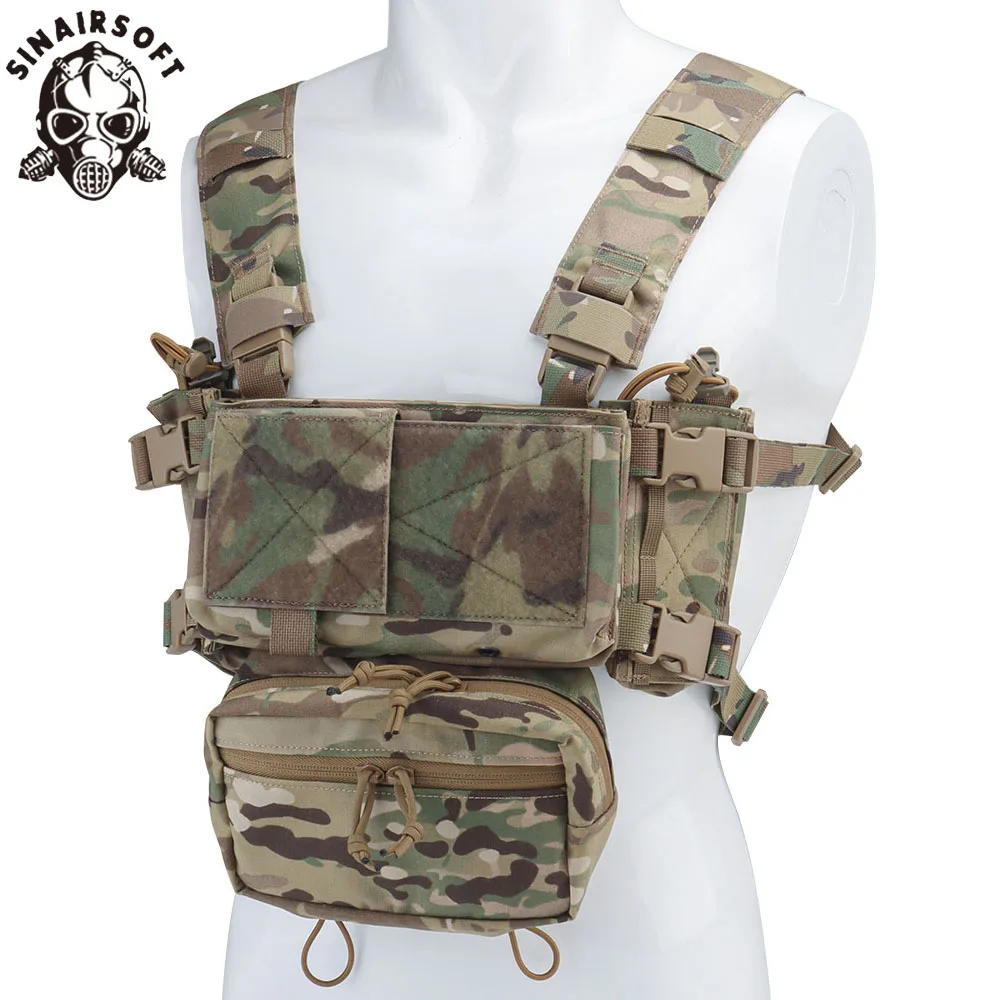 전술 MK4 가슴 리그 사냥 조끼 다기능 확장 마운트 가슴 리그 빠른 릴리스 YKK 지퍼 500D 나일론 