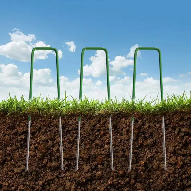 50Pcs Heavy Duty U-Shaped Garden Stakes for Landscape
