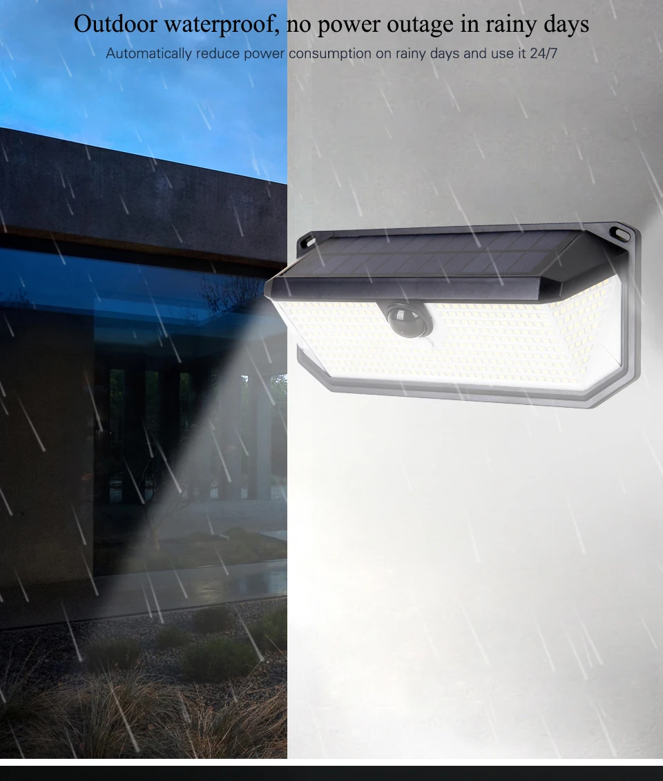 super brilhante indução solar luz led sensor humano prova dwaterproof água solar lâmpada de parede modos de trabalho ao ar livre luz