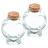 2 Pcs Heart Bottles Wishing Glass Jar with Cork Heart-shaped Transparent Travel Holy Water 4