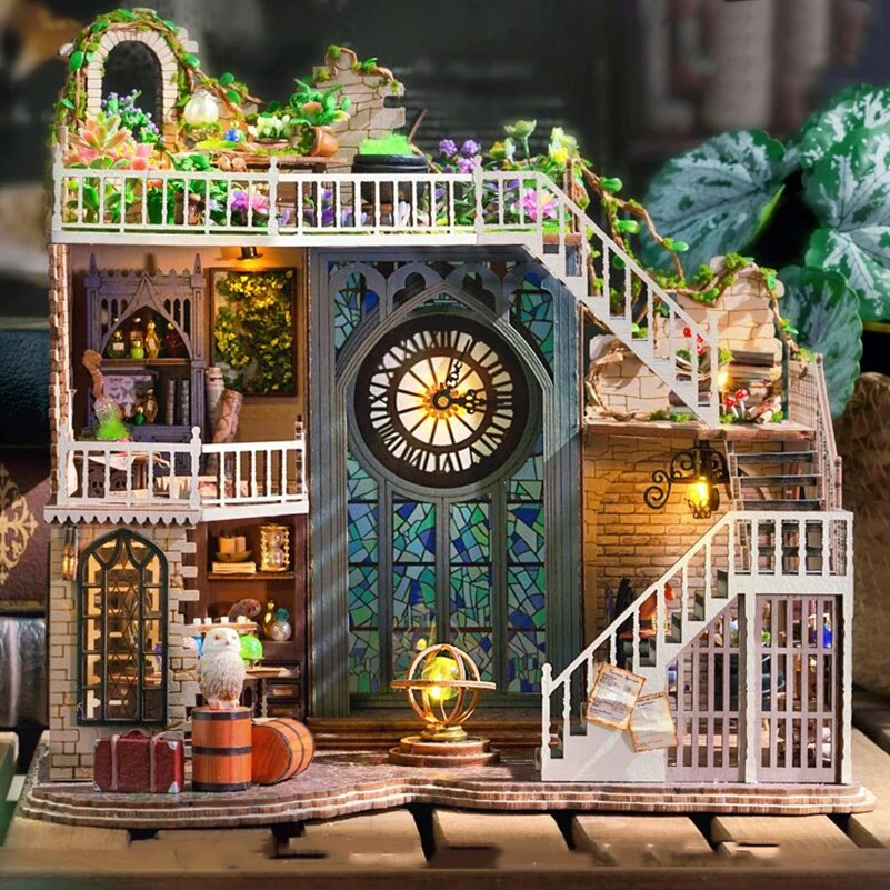 

NEW Magic House Wooden Dollhouse Casa Miniature With Furniture Kit DIY Assemble Toys for Children Girl Friends Christmas Gift