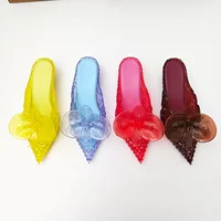 Offre spéciale brésil marque rétro dames bonbons diapositives femmes bout pointu sorcière pantoufles à talons bas fille demi-paquet chaussures parfumées SM311 3