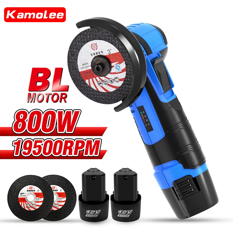

Kamolee Tool 12 в 800 Вт мини бесщеточная угловая шлифовальная машина с перезаряжаемой литиевой батареей полировщик алмазной резки электроинструмент