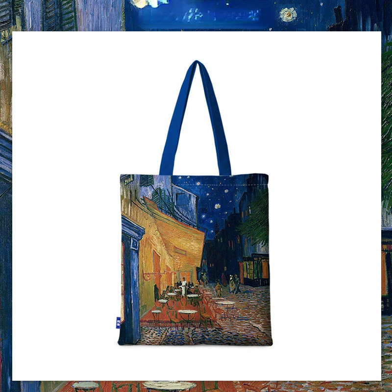 

Famous Painted Canvas Shoulder Bag for Women Handbag Printed Oil Painting Literary Cloth One Shoulder Gift Open Pocket Hand Bags