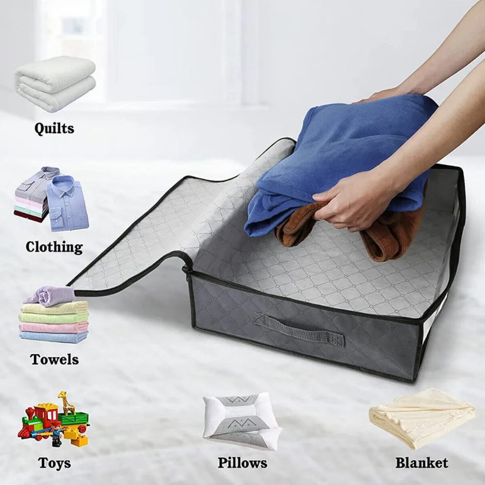 Packing Storage Bags Large Capacity Clothes Storage Bag Foldable With  Zipper Reinforced Handle For Blankets Books Shoes Sundries - AliExpress