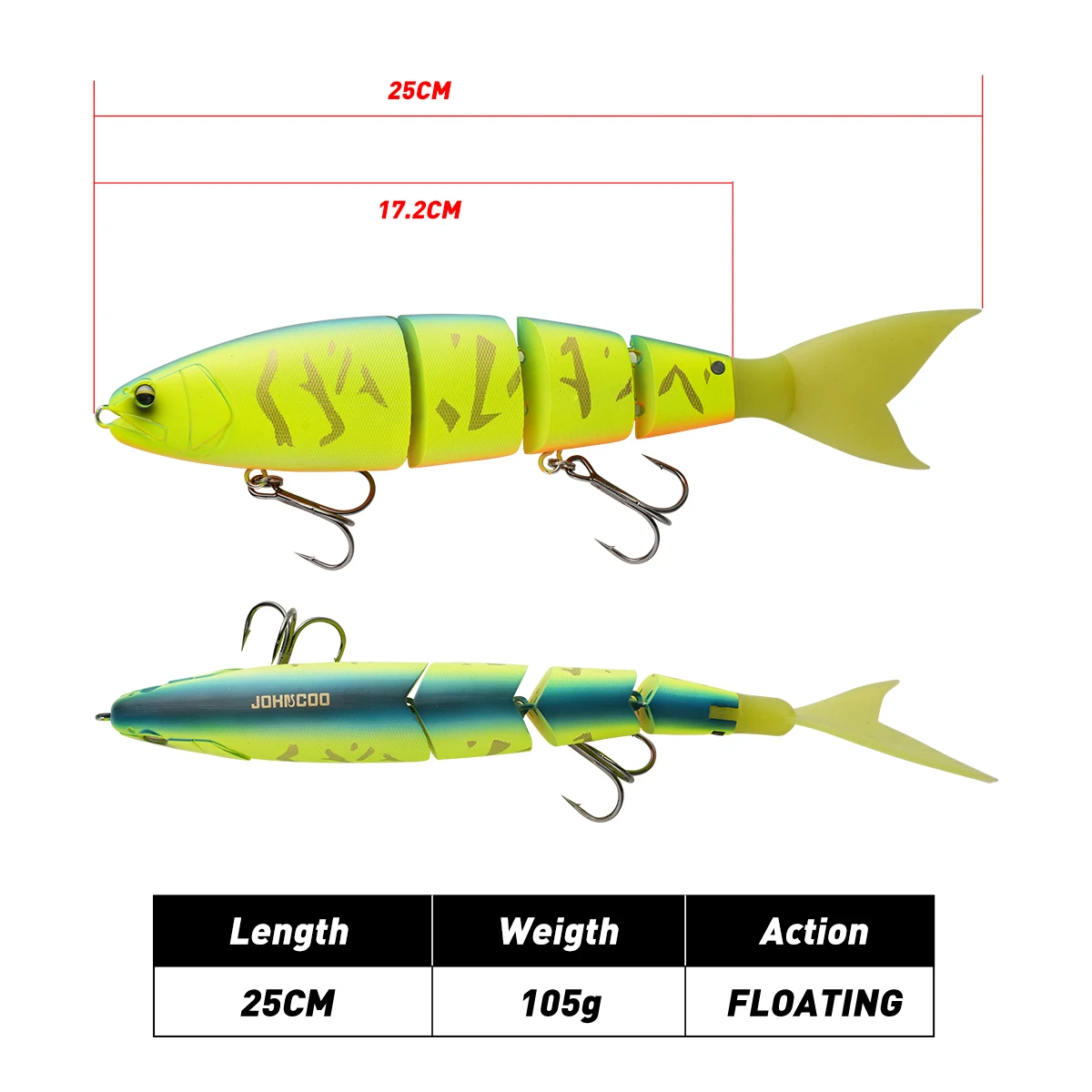 JOHNCOO 25cm Jointed Swimming Lure 105g Floating Wobbler - Image 2
