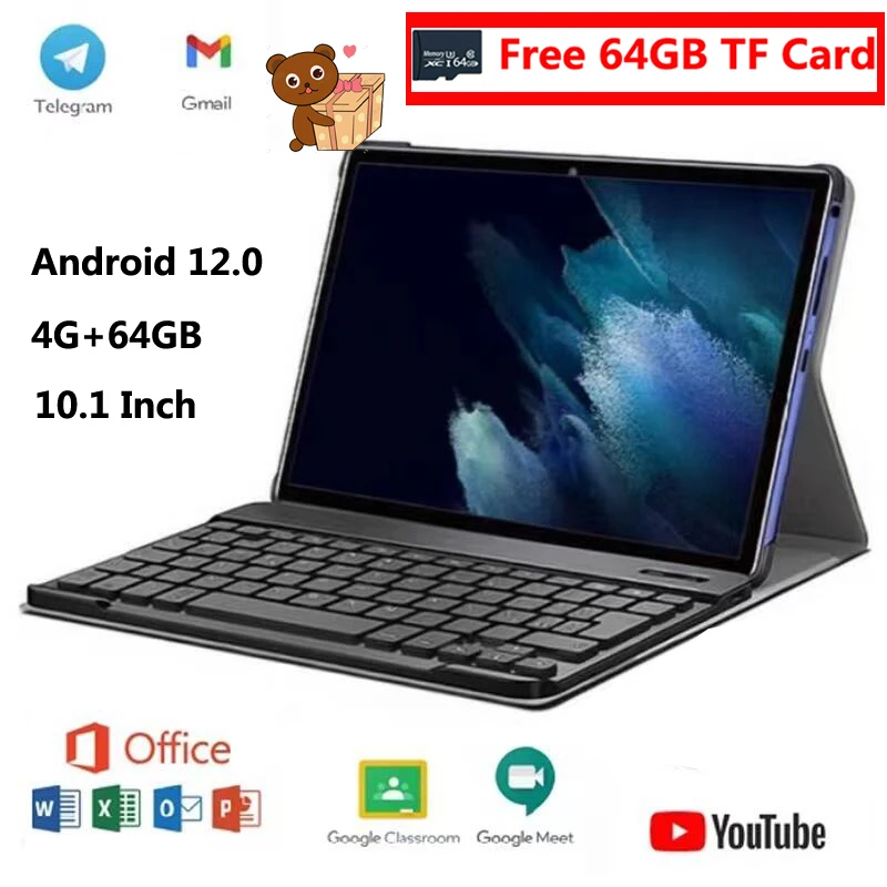 

2023 New 10.1 Inch Android 12.0 4G+64GB+Free 64GB TF Card Tablet PC 4G WIFI Phone Large Screen Student Learning Game Tablet