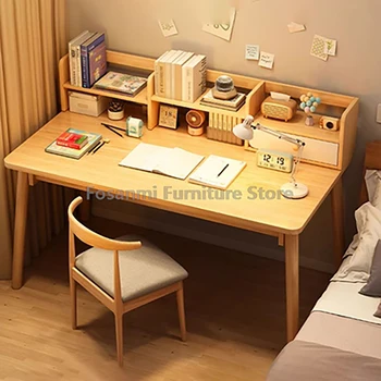 Wooden Computer Desk Chair Set 1