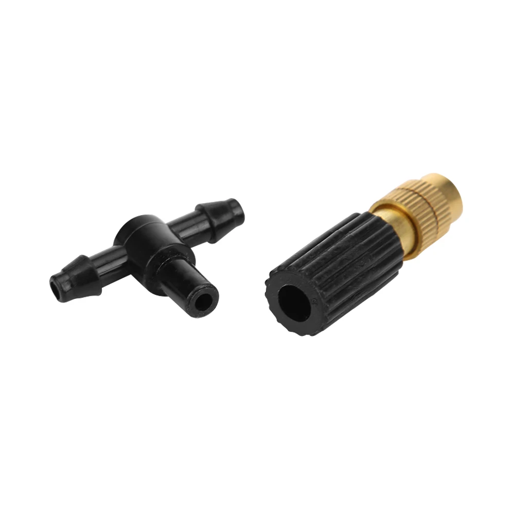 5-15Pcs 4/7PVC Outdoor Misting Cooling System Garden Irrigation Watering 1/4'' Brass Atomizer Adjustable Garden Micro Sprinklers 4