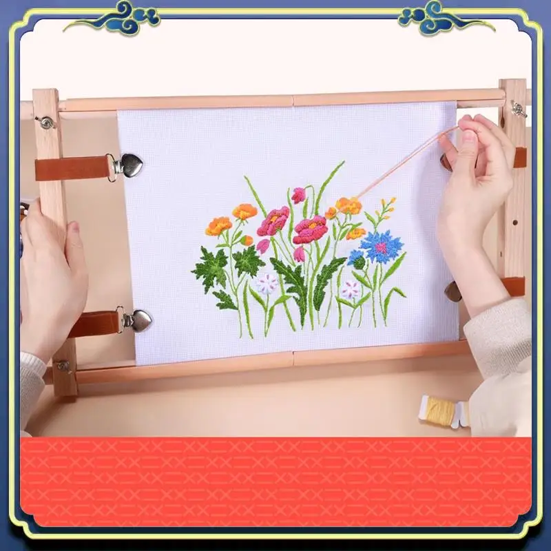 Latest Wooden Crossstitch Frame-Needle Point Embroidery Tapestry Scroll Frame-Embroidery Tapestry Quilting Frame For Embroidery