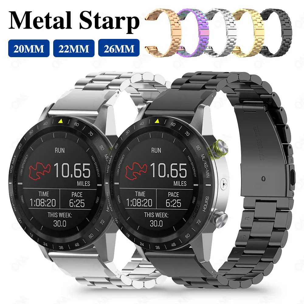 

Metal Strap For Garmin Fenix 7 7X 7S 6 6X 6S 5 5X 5S Quick Release Watch Band No Gap Stainless Steel Solid Bracelet Replacement