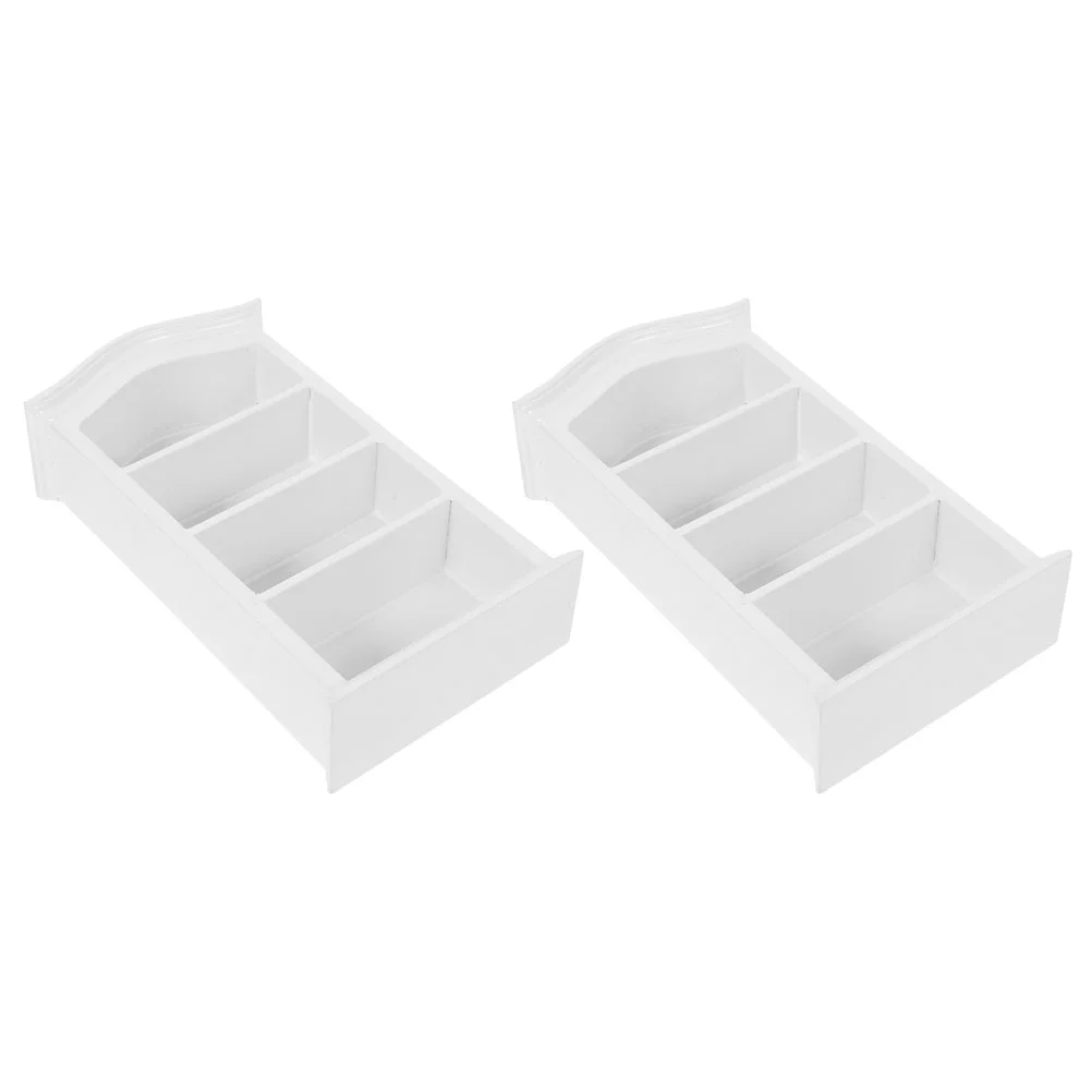 

2 Pcs Wooden Dollhouse Mini Furniture Miniature Bookshelf for Toy Storage Child