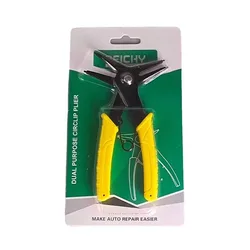 Dual Purpose Circlip Pliers for Internal & External Use - Heavy - Duty Retaining Ring Removal Tool (Yellow - 2)