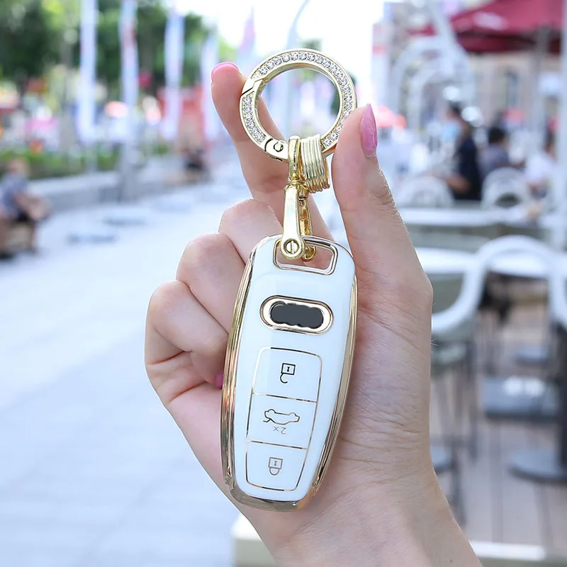 Cover chiate/telecomando per Audi A3 A6L A6 A7 A8 Q7 Q8 portachiavi Shell Bags 2020 2021 2022 Protector accessori Auto - Sf9ef9818a4c4474dbd19de46fc1fd3dat