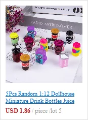 1/12 Miniature Wine Bottles Dollhouse Kitchen Accessories - Mini Dolls House Living Room Accessories Beer Drink Bottles & cups