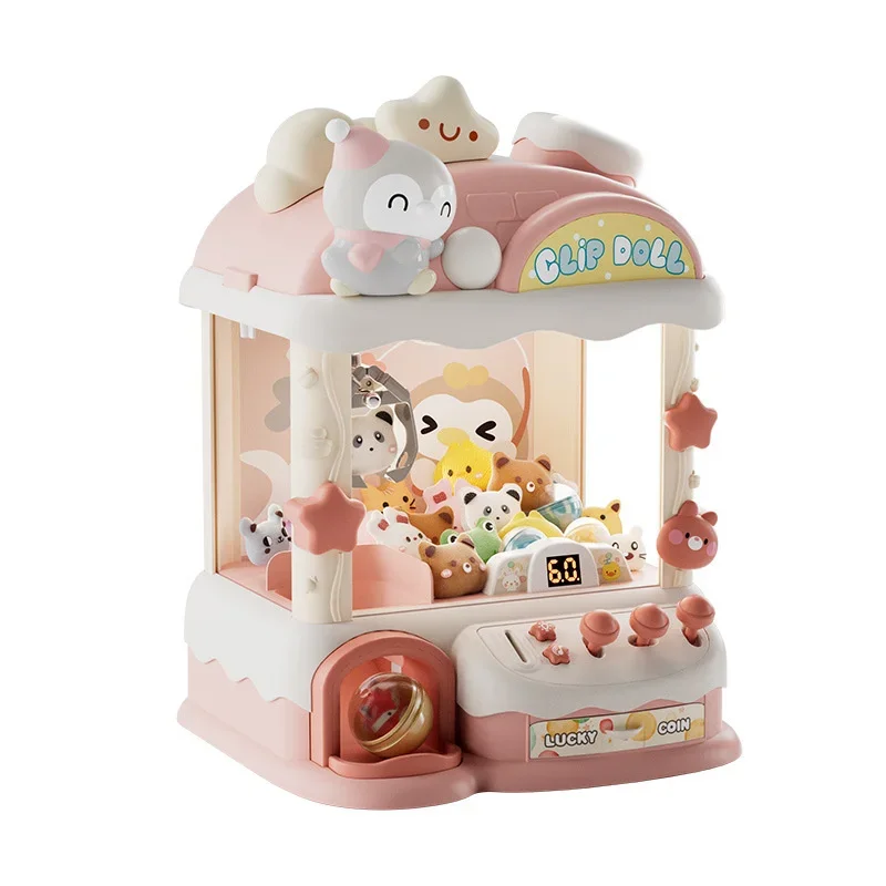 New Home Doll Scratching Machine Large Cartoon Rabbit Penguin Children's Toy 4 Clip Doll Twister 6 Birthday Gift Christmas Gift 4
