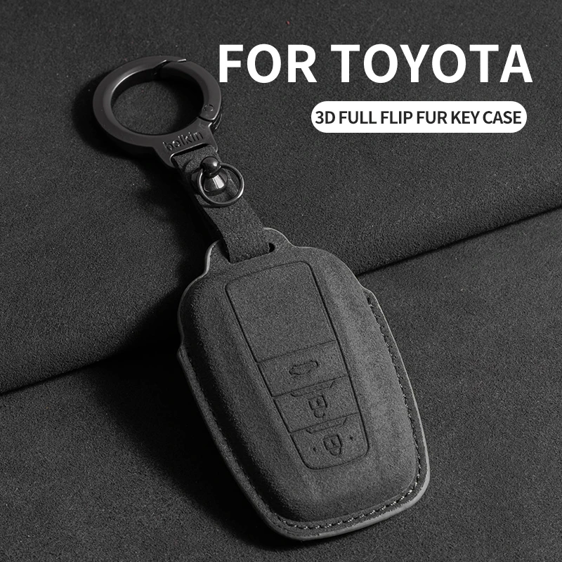 Wildleder Auto Schlüssel etui Abdeckung Shell Schlüssel bund für Toyota Chr Hilux Fortuner Land Prius Cruiser Camry Corolla Crown Rav4 Highlander