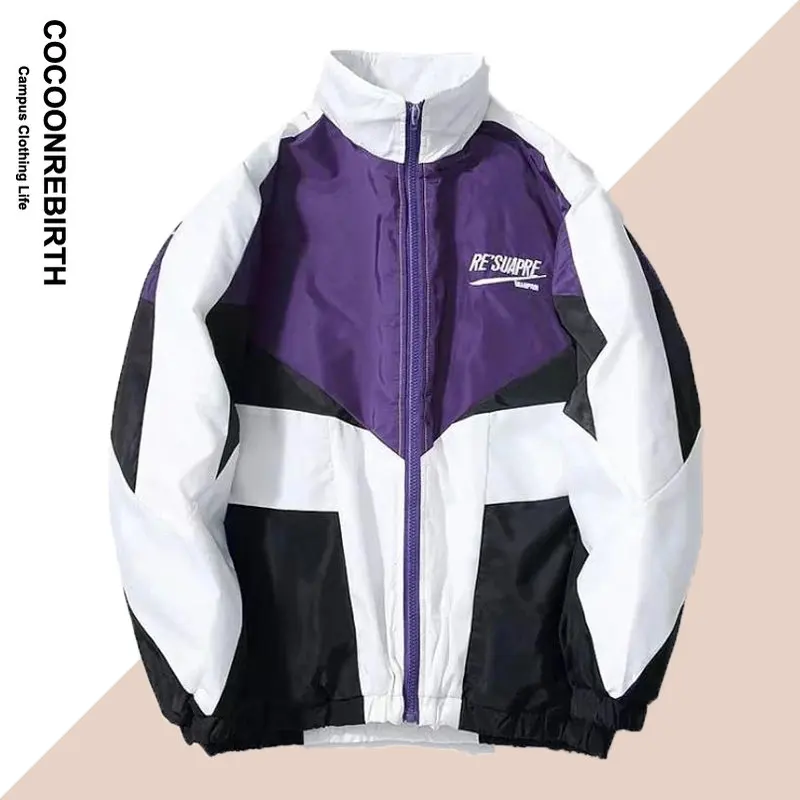 

Spring Varsity Jacket Men Korean Fashion Letter Embroidery Bomber Windbreaker Casual Street Loose Patchwork Zipper Coat Couple