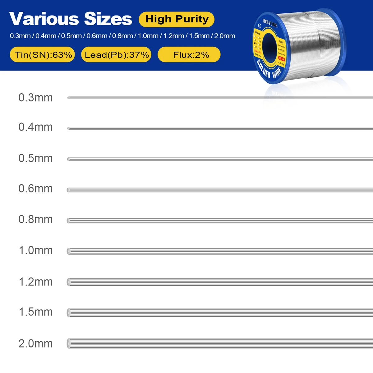 500g Solder Wire Tin Sn 63/Pb 37 Rosin Core Welding Soldering Wire Reel No-clean Flux 2.0% 0.5/0.6/0.8/1.0/1.2/1.5/2.0mm solder paste for electronics