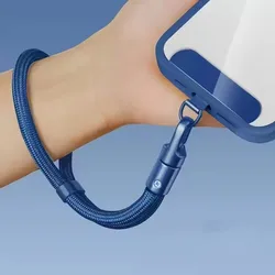 Universal Adjustable Self - Locking Anti - Drop Wrist Strap for Mobile Phones - Durable Polyester Lanyard (Blue - A)