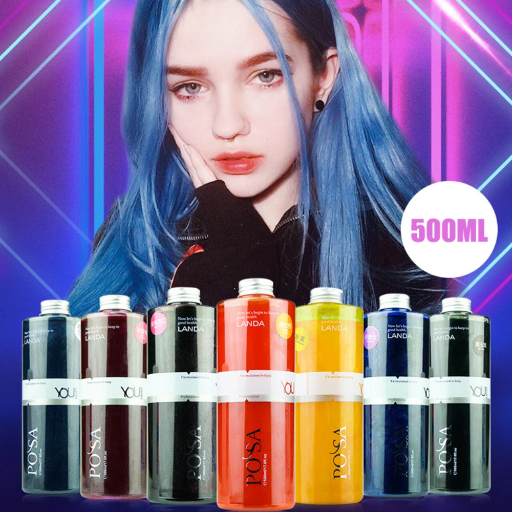 1PC Fashion Hair Dye Cream Trend Hair Waxing Mud DIY Temporary Styling Hair Color Cream No Damage Easy WashHair Hair Dye 500ml 500ml dye repair softness hydration and moisturizing transparent waxing paste color locking glue color fixing care hot