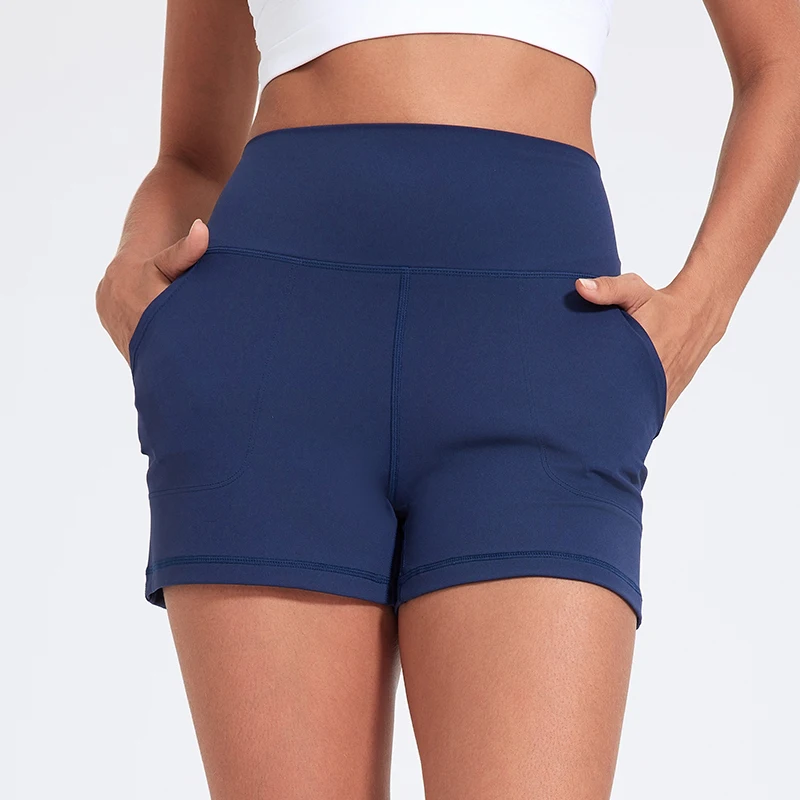 Casual Yoga Shorts for Women Pocket Scrunched Butt Gym Leggings High Waist Push Up LooseSexy Booty Sports Shorts Fitness