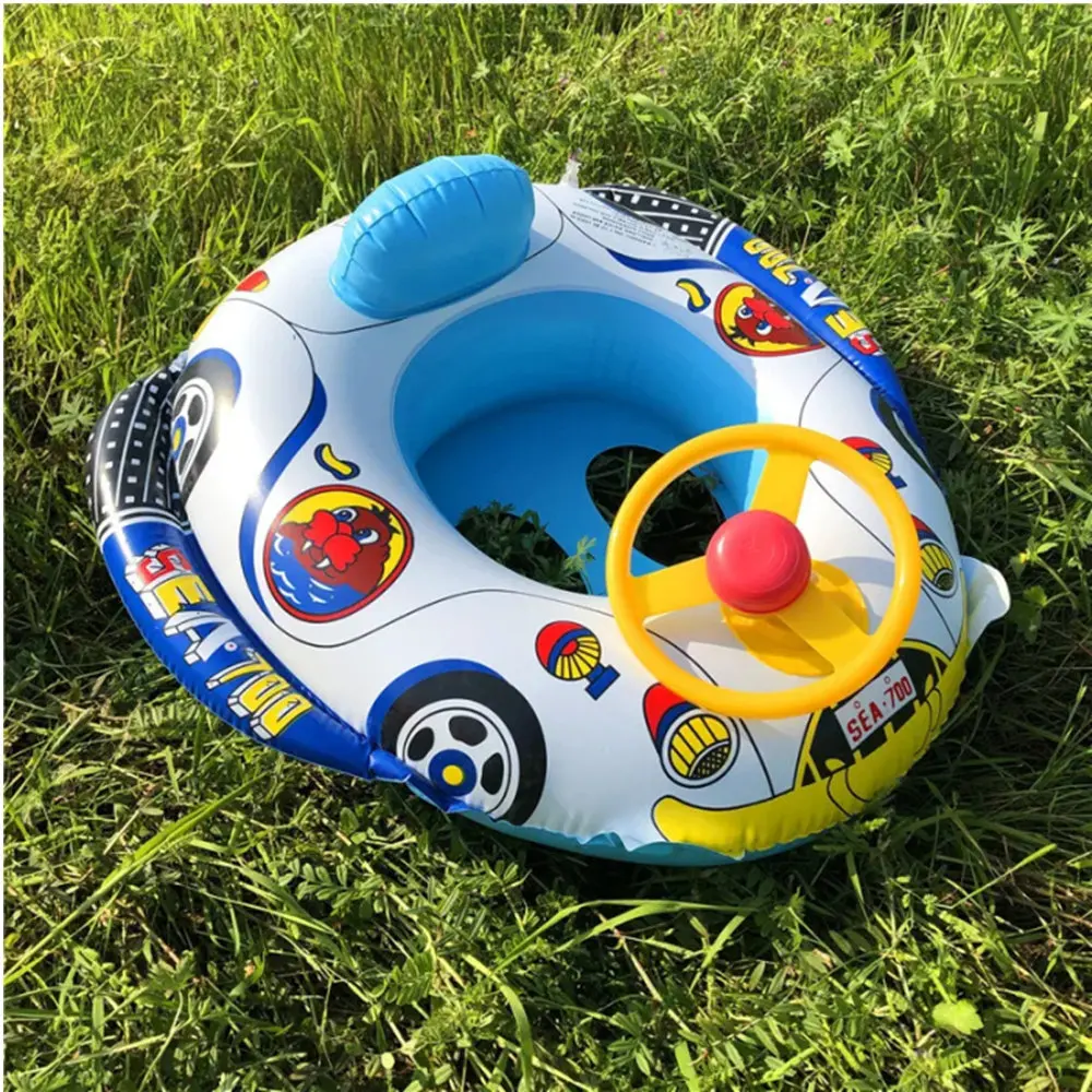 2024 Inflatable Baby Swimming Rings Seat Floating Sun Shade Toddler Swim Circle Fun Pool Bathtub Beach Party Summer Water Toys 2