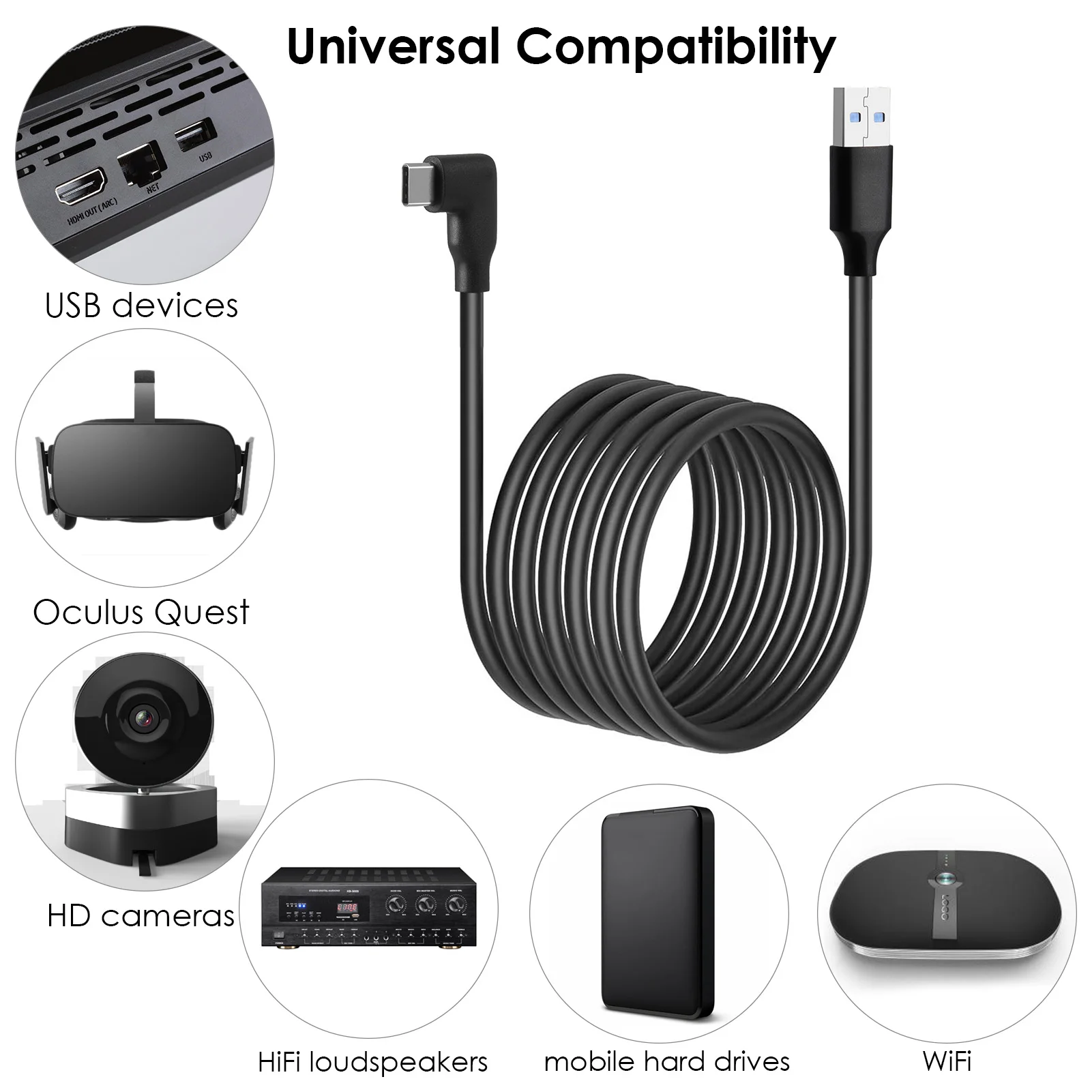 For Oculus Quest 2 Link Cable 5/6/7M USB 3.0 Quick Charge Cables for Quest2 VR Data Transfer Fast Charges VR Headset Accessories